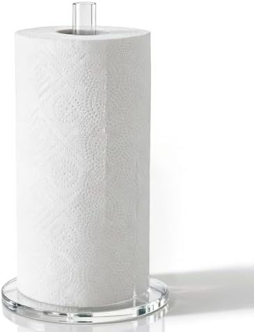 Paper Towel Holder Countertop Clear Acrylic 5.9" Diameter Thickening Sturdy Base by WORHE
