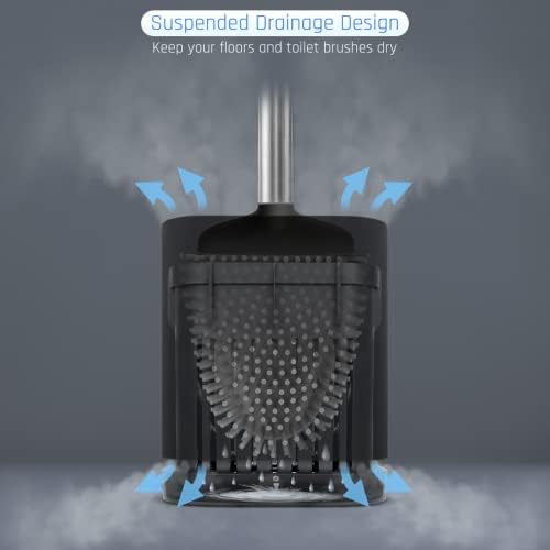 Sellemer Silicone Toilet Brush, Ventilation Slots Base Holder 1 Pack - Image 5