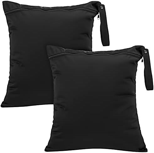 Shappy 2 Pack Wet Dry Bag Travel Laundry Waterproof, Solid Black by Shappy