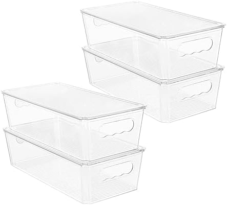Vtopmart 4pcs Clear Stackable Storage Bins by Vtopmart