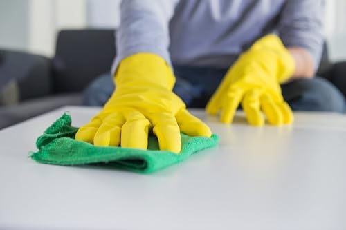 SteadMax 1 Pair Cleaning Gloves, Reusable Natural Rubber Dish Gloves, Latex - Image 4