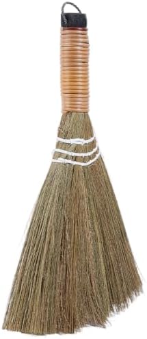 GORGECRAFT 12 Inch Hand Whisk Broom Soft Grass Natural Handle Bamboo Dark Khaki - Image 7