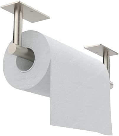 Paper Towel Holder Under Cabinet Self Adhesive Brushed Nickel by WZKALY