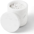 Marble Qtip Holder with Lid Natural Cotton Ball Container by WORHE