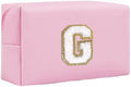 Initial Makeup Bag for Women Gifts, PU Leather Cosmetic Pouch by SxoSyo