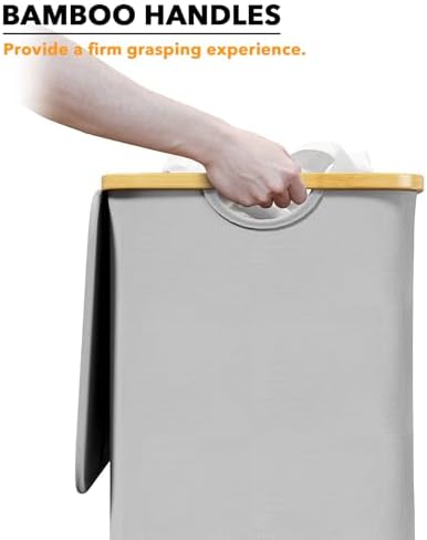 SpaceAid Laundry Hamper with Lid, 110L Large Tall Clothes Basket Bin with - Image 6