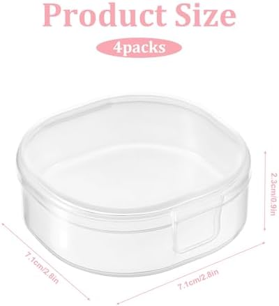 4 Pcs Cotton Round Holder, Square Powderpuff Cases Travel Cotton Round - Image 2