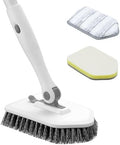 nacena Shower Scrubber with Long Handle, 4 in 1 Tile Tub Scrubber Brush with 3 by nacena