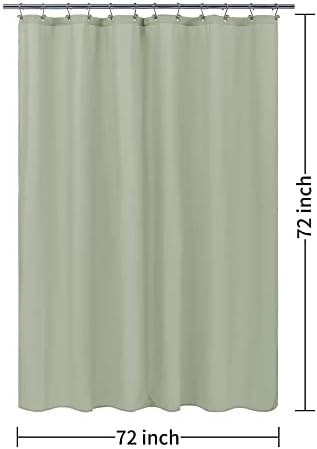 ALYVIA SPRING Sage Green Fabric Shower Curtain Liner Waterproof - Image 7