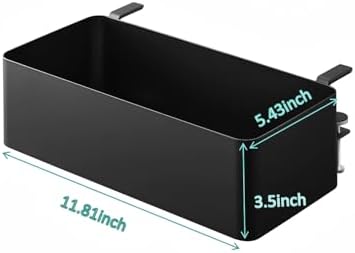 No Drill Desk Side Storage, Hanging Organizer, Clamp on Table Basket, Minimalist - Image 2