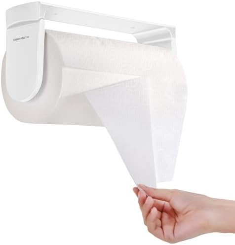 simpletome ONE Hand Simple Tear Paper Towel Holder Under Cabinet by simpletome