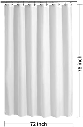 ALYVIA SPRING 72x78 Long Waterproof Fabric Shower Curtain or Liner White - Image 7