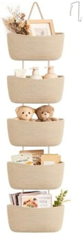 Dahey Over The Door Hanging Basket Storage 5-Tier Woven Wall Basket by Dahey