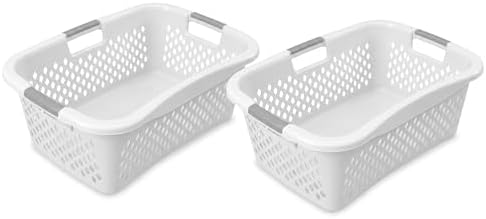 Home Logic 1.5 Bushel Plastic Laundry Basket Front Load, Large Laundry Hamper by HomeLogic