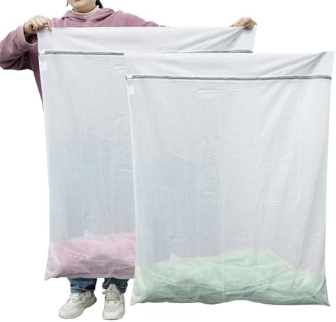 GOGOODA 2 Pack Extra Large Mesh Laundry Bag 43 x 35 in – XXXXL Washing Bag by GOGOODA