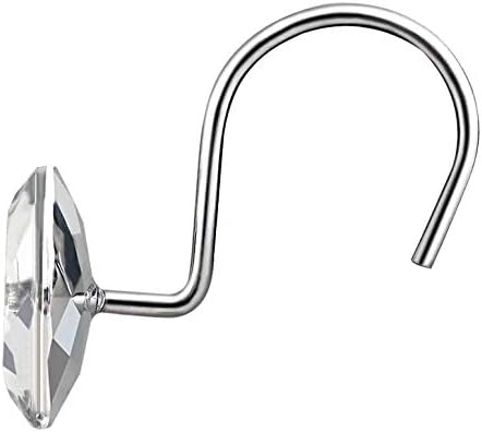 HBlife 12 Pcs Acrylic Decorative Rolling Diamond Shower Curtain Hooks Rust - Image 3