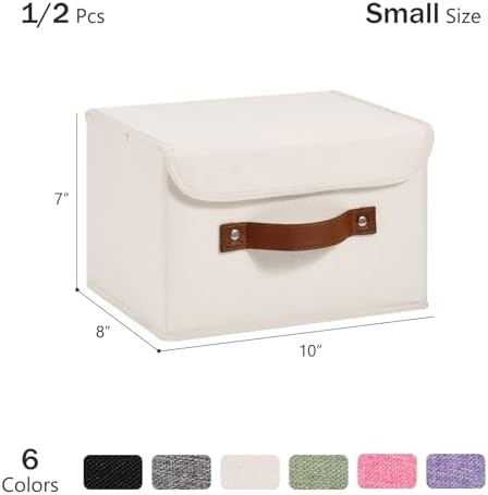 2PCS Storage Bins Boxes with Lids Decorative Fabric Baskets - Image 3