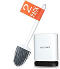 Sellemer Silicone Toilet Brush, Ventilation Slots Holder 2 Pack Pearl White by Sellemer