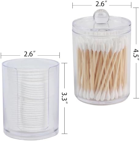 4 Pack Acrylic Qtip Holder Dispenser, Canisters Apothecary Jar Set - Image 5