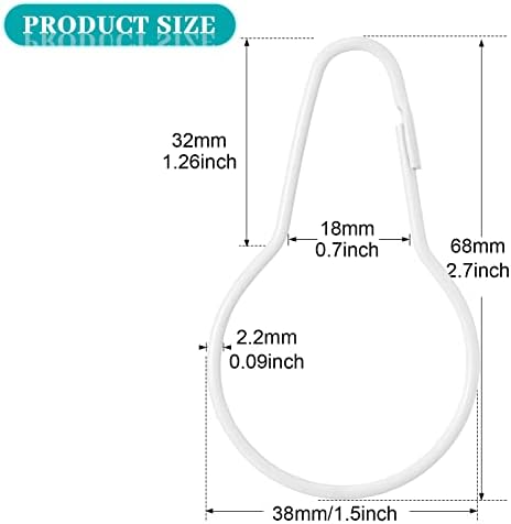 Queekay 60 Pcs Metal Shower Curtain Hooks Reusable Hanging Clips - Image 2
