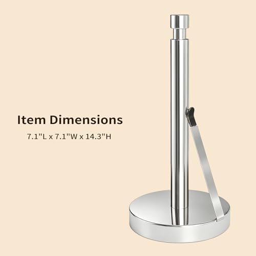 YUMORE Heavy Duty Paper Towel Holder Countertop Weighted Base Chrome - Image 6