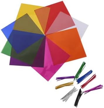 120 Pcs Colored Cellophane Wrapping Paper Cello Wraps Christmas Cellophane Wrap by UUYYEO