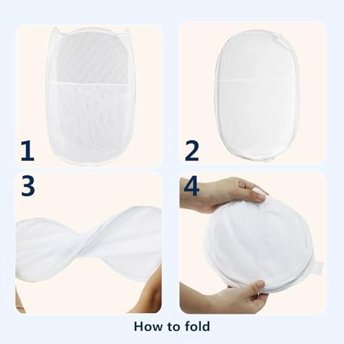 Pop Up Laundry Hamper, Mesh Laundry Basket Collapsible, Foldable Hamper - Image 5