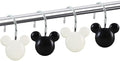 12-Piece Black White Mouse Shower Curtain Hooks by CTOHN