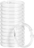 Shower Curtain Rings-12 Pack- Plastic Shower Curtain Hooks O-Shaped Rings Hook by Qulable