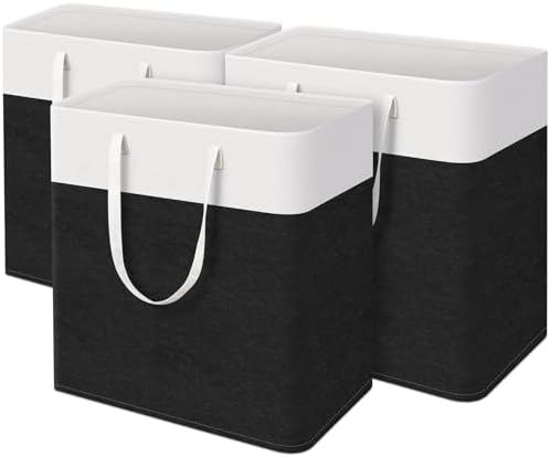 TasticTotes Laundry Basket 3-Pack, Laundry Hamper, 100L-Black by Unknown