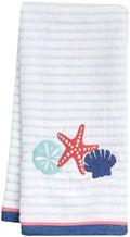 Ritz 2-Piece Cotton Velour Bathroom Hand Towel Set, Embroidered Seashell Trio by RITZ