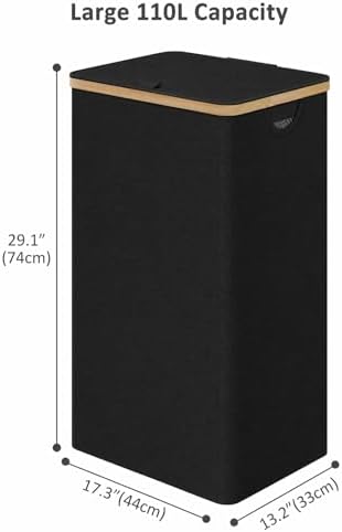 IEGrow Laundry Hamper with Lid, 85L Laundry Basket with Mesh Bags - Image 2