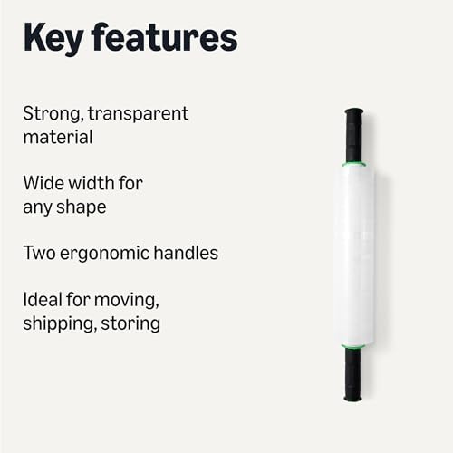 Amazon Basics Strong Transparent Stretch Wrap Film Roll - Image 2