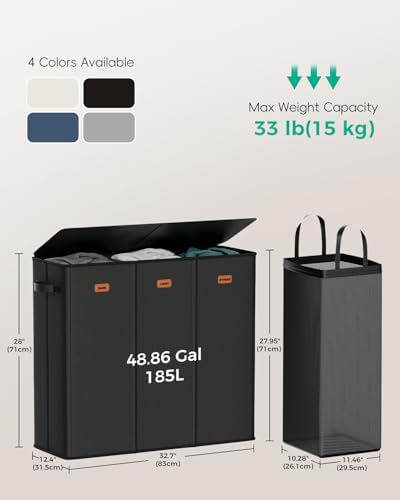 185L Laundry Hamper 3 Section - Image 5