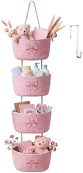 Vesici Pink over the Door Hanging Basket 4-tier by Vesici