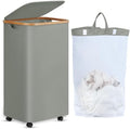 efluky Laundry Basket with Wheels, Tall Rolling Laundry Hamper with Lid and by efluky