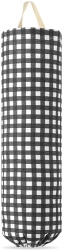 Gingham Plastic Bag Holder for Grocery Bag by Unknown