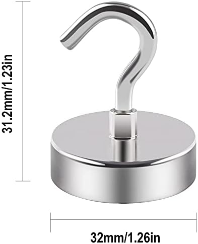 DIYMAG Magnetic Hooks, Strong Magents 4 Pack 120lbs - Image 2
