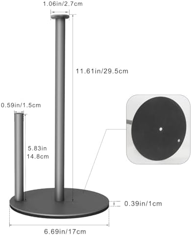Grey Paper Towel Holder, Stainless Steel, - Image 2