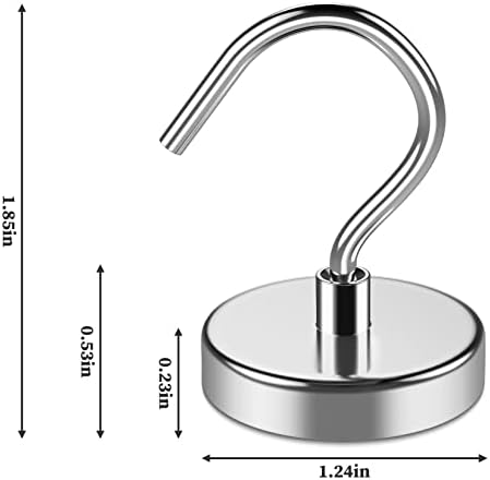 Grtard 4 Pack Heavy Duty Magnetic Hooks, 110 lbs Neodymium Magnet Hooks - Image 2
