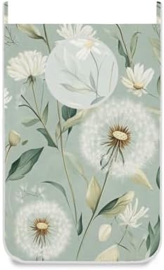 Sage Green Dandelions Door Hanging Laundry Hamper Bag by WelcometoElliTarr