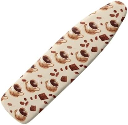 Mocha Coffee Ironing Board Cover, Casual Cafe Time Protective Sleeve by Daulesho