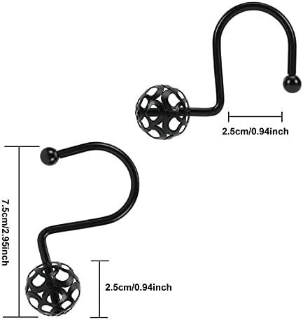 Gracelife 12Pcs Hollow Ball Shower Curtain Hooks Luxury Quality Rustproof - Image 3