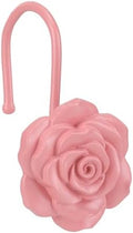 Metal Rose Shower Curtain Hooks, Rust-Resistant Hooks by GNUEYART