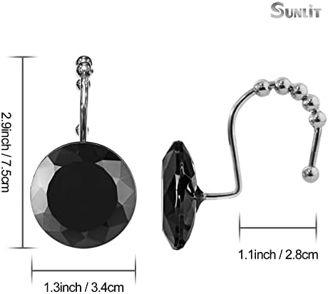 Sunlit Luxury Design Round Black Diamond Crystal Gem Bling - Image 2
