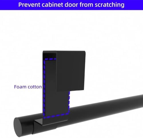 Cabinet Door Towel Bar, Kitchen Towel Holder, Matte Black 2 Pack - Image 3