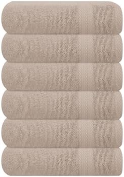 GLAMBURG Ultra Soft 6-Piece Hand Towel Set 16x28-100% Ringspun Cotton by GLAMBURG