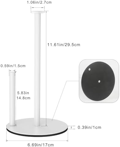 White Paper Towel Holder, Stainless Steel, - Image 2