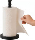 Black Paper Towel Holder Countertop, Stainless Steel Heavy Weighted Base by Sfemn