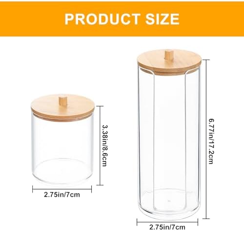2 Pcs Qtip Holder, Cotton Pads Balls Dispenser Holders, Apothecary Jar Holder - Image 2